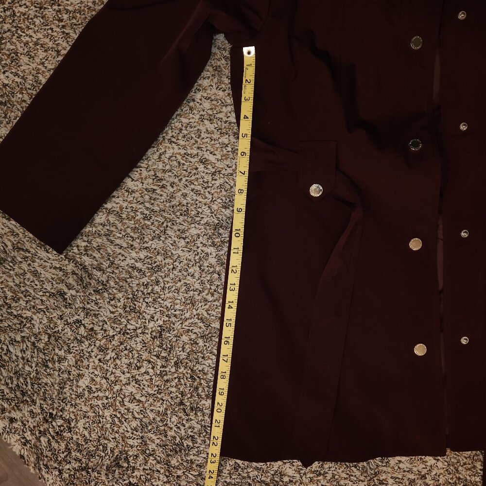London Fog Trench Coat – Women’s Large – Burgundy / Merlot - Picture 6 of 15